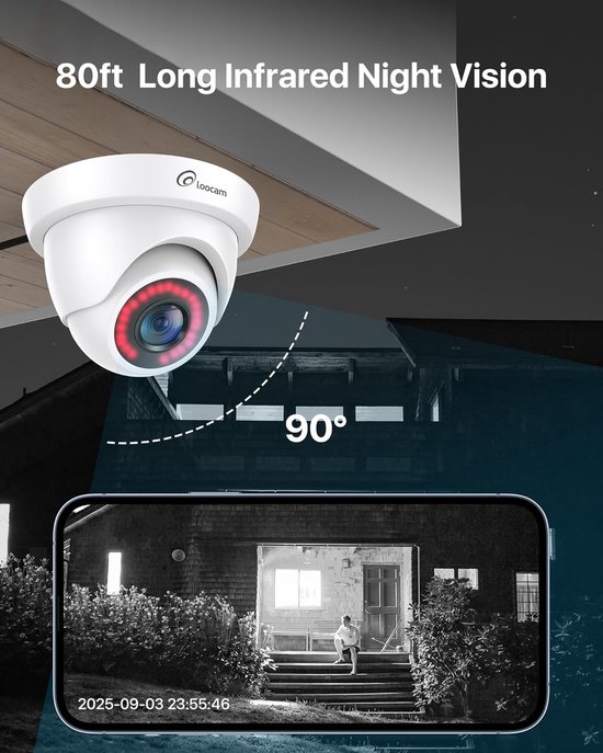 SnelShoppen - 1080p HD Dome Beveiligingscamera - 4-in-1 Hybrid CCTV Camera met 24m IR Nachtzicht, IP66 Weerbestendig voor Binnen & Buiten - Geschikt v