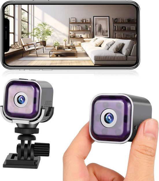 SnelShoppen - 1080p Wifi Mini Camera met Nachtzicht, Bewegingsdetectie, Draagbare Outdoor Beveiligingscamera met Accu, Tweerichtingsaudio, TF-geheugen van Snelshoppen