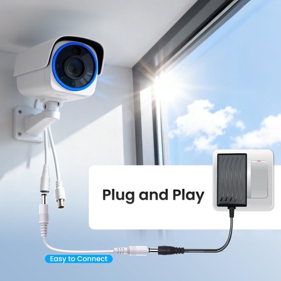 SnelShoppen - 2 stuks 3ft/1m DC verlengkabel 12V 2,1mm x 5,5mm voor beveiligingscamera, CCTV, IP DVR-router, LED-strip, plug-and-play, wit