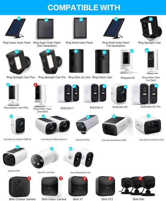 SnelShoppen - Camerahouder voor Ring Stick Up Cam - Masthouder, Montagebeugel, Wandhouder voor Ring Spotlight Cam Plus/Pro - 2 Stuks, Zwart, Ideaal vo