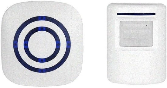 SnelShoppen - Draadloze Deurbel Sensor Set, Draagbare Bewegingsdetector, 300 m Bereik, 1 Ontvanger + 1 Transmitter, 38 Melodieën, LED Flits, Ideaal vo