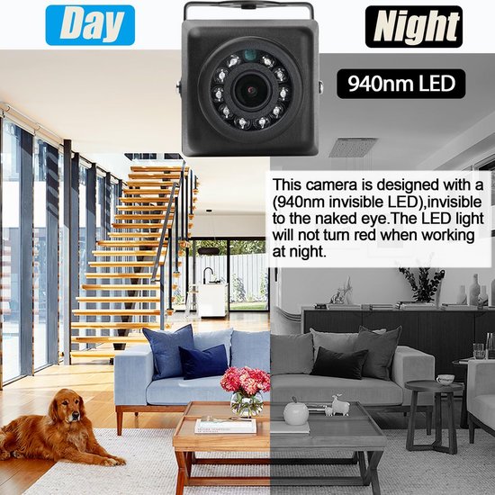 SnelShoppen - HD 5MP IP65 Waterdichte POE IP Minicamera met Onzichtbare Infrarood LED's voor Binnen/Buiten Beveiliging, Nachtzicht 940nm, 3.6mm Lens,