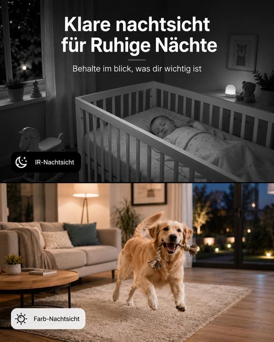 SnelShoppen - Indoor & Outdoor Camera Bewaking, 5G WiFi Baby/Pet Camera, IP66 Waterdicht, Nachzicht, 2-Weg Audio, Car Zoom, SD en Cloud Opslag