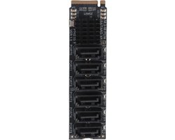 SnelShoppen - M.2 naar SATA 3.0 Adapterkaart, PCIe 3.0 x2 16Gbps Uplink, 5x SATA 3.0 6Gbps Downstream, Hard Drive Expansiekaart, Plug and Play