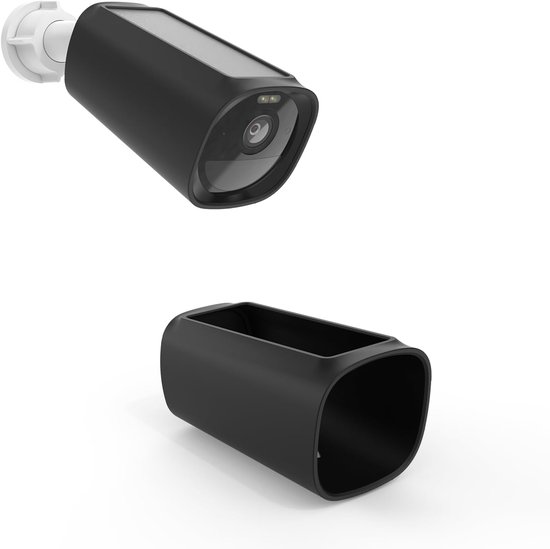 SnelShoppen - Silicone hoes voor eufyCam E40 zonnecamera - Waterdicht - Zachte silicone - Perfecte pasvorm voor beveiligingscamera - Zwart