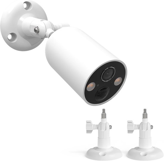 SnelShoppen - Wandmontage Beugels voor TP-Link Tapo C425/C460 (KIT) - 2 Stuks - Verstelbare Witte Camera Steunen - Ideaal voor Binnen en Buiten