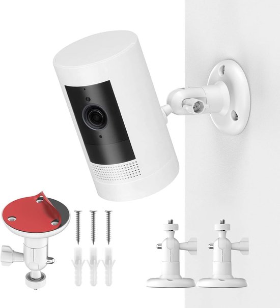SnelShoppen - Zelfklevende Camera Beugel met 1/4-20 Inch Draad, Wandmontage voor Bewakingscamera's, 360° Verstelbare Houder voor Ring en Arlo, Geschik van Snelshoppen