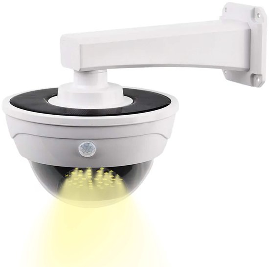 Solar Dummy Camera voor Buiten met Buitenlamp Bewegingssensor. Nep Camera met Bewegingsdetectie LED Licht. Nep Beveiligingscamera Buitenverlichting solar wandlamp buiten - KUUS Wit van KUUS