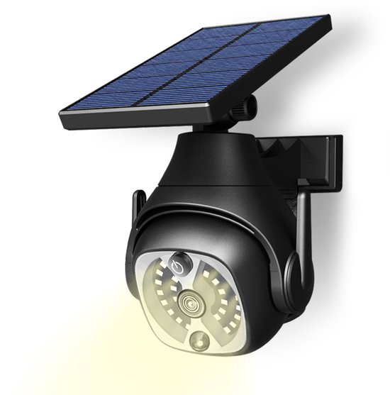Solar Dummy Camera voor Buiten met Buitenlamp Bewegingssensor. Nep Camera met Bewegingsdetectie LED Licht. Nep Beveiligingscamera Buitenverlichting solar wandlamp buiten - KUUS Zwart van KUUS