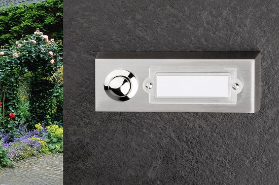 Solidchoice - Drukknop met Rechthoekige Inbouwdoos van Metaal en Polycarbonaat Bord