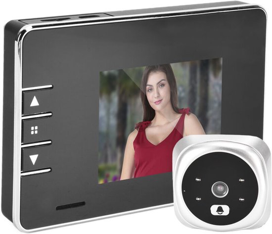 Sonnette Video Numérique sans Fil, Caméra Judas met Moniteur LCD 2,7 Pouces, Caméra œil de Chat van Elektronische Surveillance, Objectif HD Grand Angle 120 °, Vision Nocturne IR van Merkloos