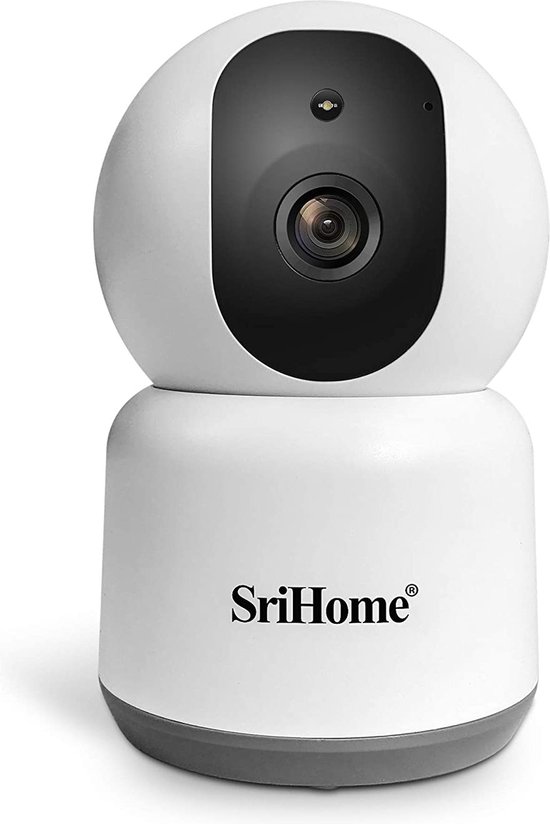 SriHome SH038 - Hoge resolutie, 5MP 5Ghz en 2.4Ghz Dual Band Wifi Camera beveiliging. Beveiligingscamera voor binnen/huisdiercamera, tot 128GB - Nachtvisie in kleur - met app van SriHome