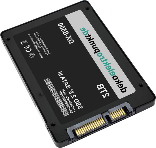 SSD Harde Schijf - Interne Opslag Data Schijf - Laptop Upgrade - 550MB/s Lees Snelheid - 25 inch - Zwart