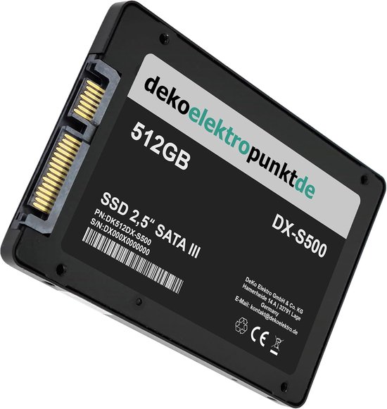 SSD Harde Schijf - Interne Opslag - Prestaties Verbeteren - 550MB/s Lees Snelheid - 512GB - Zilver