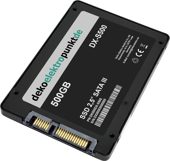 SSD harde schijf - Interne opslag - Systeem upgrade - Schokbestendig ontwerp - 500GB - Zwart