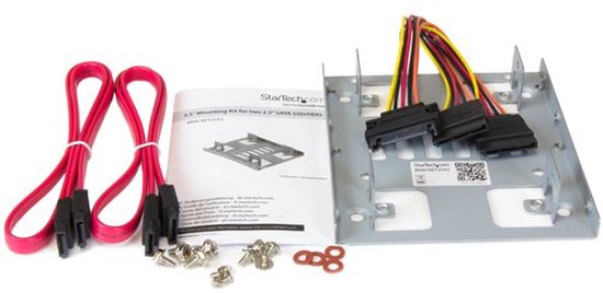 StarTech.com Dubbele 2,5 inch naar 3,5 inch HDD-steun voor SATA harde schijven 2,5 inch naar 3,5 inch steun met 2 schijven voor montagebay van Merkloos