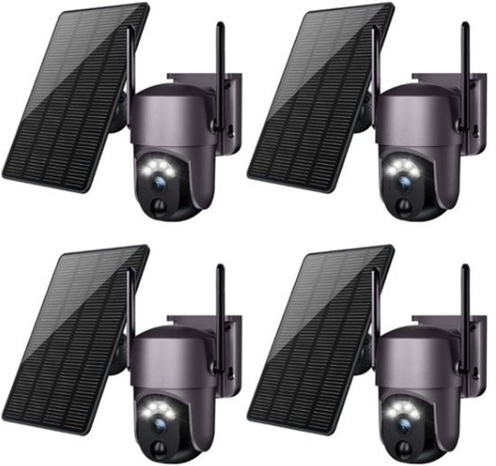 StayPowered Beveiligingscamera 4 PACK - Jouw Sleutel tot Draadloze Beveiliging en Gemoedsrust! - Draadloos - Eenvoudige Installatie - Twee Weg Audio - Persoonsherkenning - Kleurrijke Nachtzicht - Zwart - Levering Sneller dan Aangegeven!