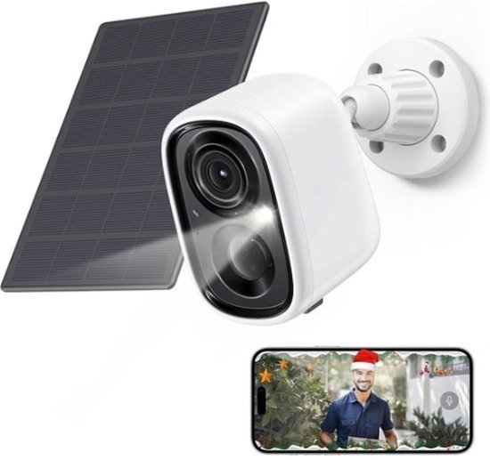 StayPowered Beveiligingscamera op Zonne-energie - Houd Altijd een Oogje in het Zeil en Voel Je Veilig, Waar Je ook Bent! - Kristalhelder Beeld - Bewegingsdetectie - met Nachtzicht met Kleur - Tweeweg Audio - Wit - Levering Sneller dan Aangegeven! van StayPowered