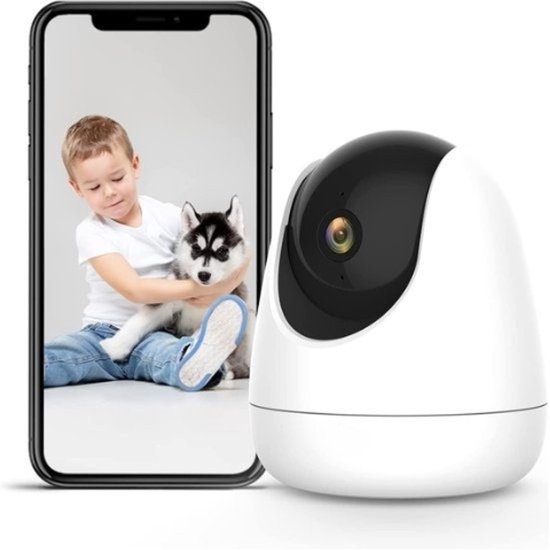 StayPowered Huisdiercamera - Bescherm je Thuis en Houd een Oogje in het Zeil, Altijd en Overal! - 360° Draaibaar - met Nachtzicht - Twee Weg Audio - Geluids en Lichtalarm - 1080p Resolutie - Bewegingsdetectie - Levering Sneller dan Aangegeven!