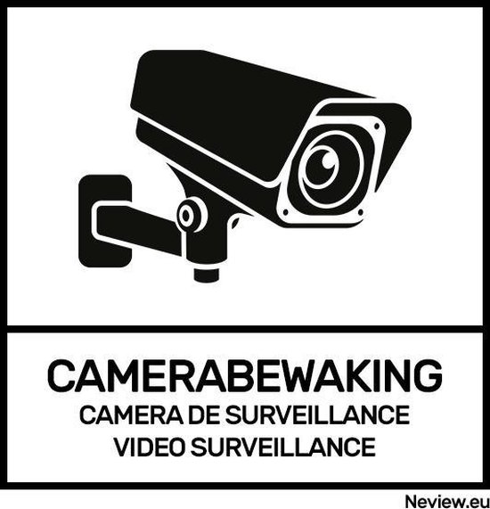 Sticker camerabewaking - 15x15 cm - 3 talen van Ecarla