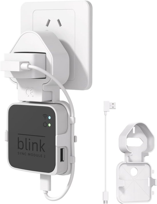 Stopcontact Wandhouder - Stekkerhouder Module - Veiligheid Camera - Boorvrij Montage - Ruimtebesparend Ontwerp - Wit