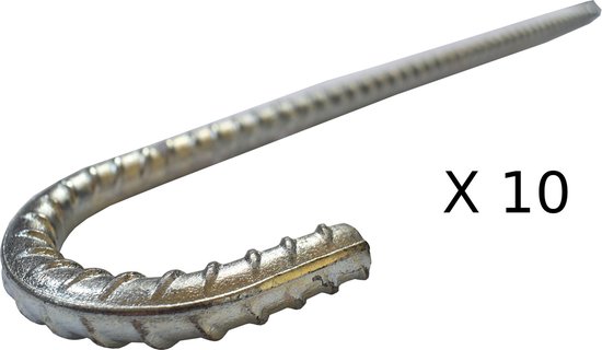 Stormharing Grondpen | 10 Stuks | Ø12 x 380mm / 75mm | Stalen Staaf | Geschikt voor grote tenten Groepstenten Evenement Tenten Voortenten | Alle Grondsoorten van Storm