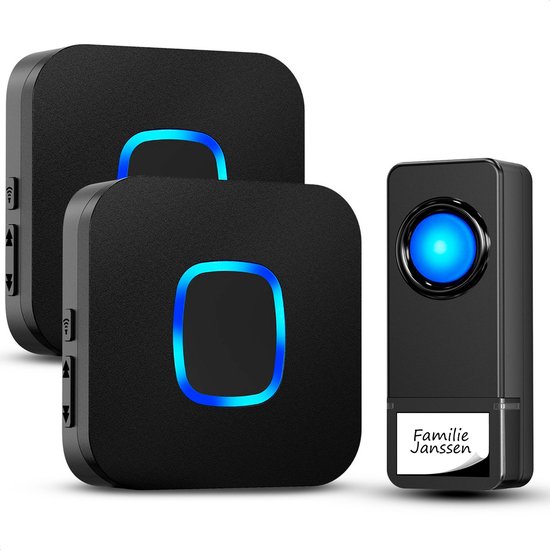Strex Draadloze Deurbel met 2 Ontvangers Op Batterij - Plug & Play - 300 Meter - 4 Volume / 58 Melodieën - IP55 Waterdicht