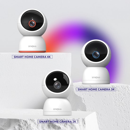 STRONG - SHC04IR0-W - Beveiligingscamera draadloos - Wi-Fi - 2K (4MP 2560x1440) - Personen-, baby-, huisdierdetectie - 360° panoramisch zicht - Nachtzicht - Ingebouwde microluidsprekers - Gemakkelijk te gebruiken met de Vision by STRONG toepassing van Merkloos