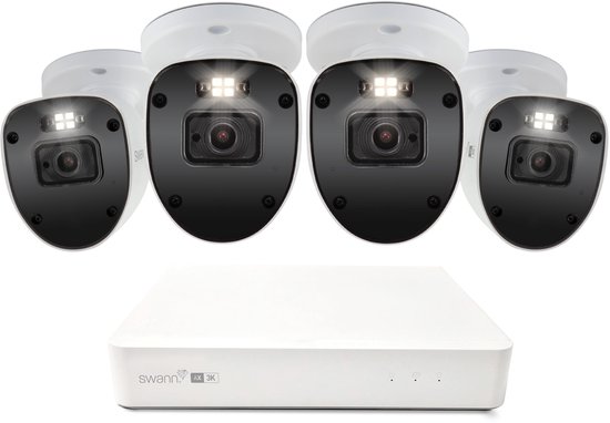 Swann AdvancedX 5MP Series - Beveiligingscamera's - 4 Camera's - cctv camerasysteem - 1TB - geen abonnementskosten - 3K Ultra HD - Spotlight Bullet IP Cameras van Swann