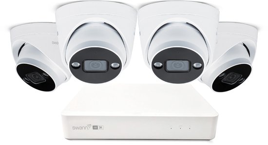 Swann AdvancedX 5MP Series - Beveiligingscamera's - 4 Camera's - cctv camerasysteem - 1TB - geen abonnementskosten - 3K Ultra HD - Spotlight Dome IP Cameras van Swann