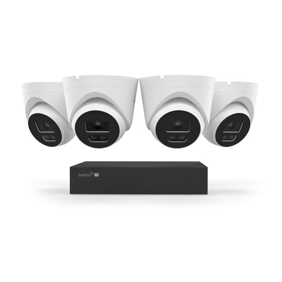 Swann EliteX 12MP Series - Beveiligingscamera's - 4 Camera's - cctv camerasysteem - 2TB - geen abonnementskosten - 6K Ultra HD - Spotlight Dome IP Cameras - Met Microfoon van Swann