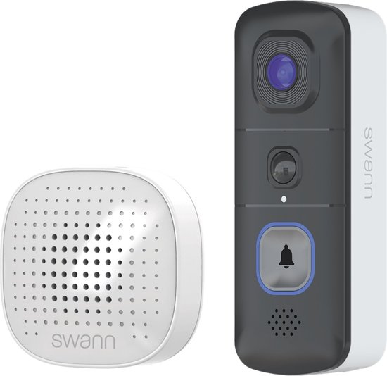 Swann EVO Video Deurbel - Slimme Video Deurbel - Inclusief Chime - SwannShield™ AI Voice Assistant - 2K ultra HD video - Accu - Nachtvisie - Geen Abonnement van Merkloos