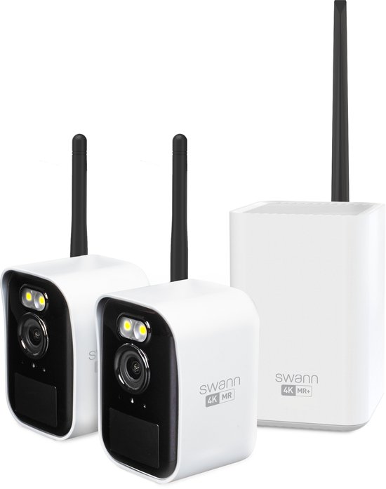 Swann MaxRanger4K™ Mini - Buitencamera's - 2 Pack met Hub - 4K Ultra HD resolutie - Nachtzicht in kleur - Tweeweg Audio - Geen Abonnementskosten - 64GB SD Card - 150 Meter Draadloos Bereik - Wi-Fi HaLow™ Technologie van Swann