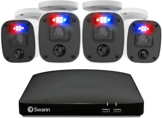 Swannforce - Beveiligingscamera's - 4 Camera's - cctv camerasysteem - 256GB SD Card - geen abonnementskosten - 2K Ultra HD - Bullet IP Cameras - Met Microfoon van Merkloos