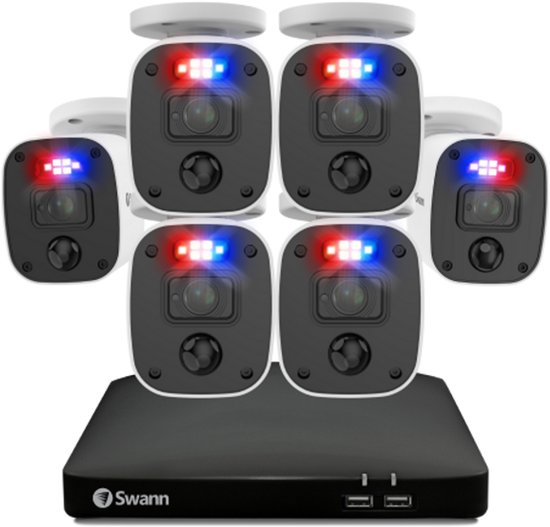 Swannforce - Beveiligingscamera's - 6 Camera's - cctv camerasysteem - 256GB SD Card - geen abonnementskosten - 2K Ultra HD - Bullet IP Cameras - Met Microfoon van Merkloos