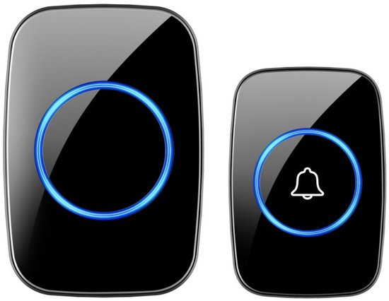 SWGOTA Draadloze Deurbel - Draadloos - Deur Bel - Deurbellen - Wireless doorbell - Met ontvanger - Noodoproepapparaat voor ouderen - Extra groot bereik - geschikt voor ouderen - zwart