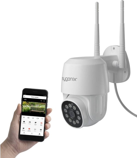 Sygonix PTZ WLAN SY-4760960 IP Bewakingscamera LAN, WiFi 1920 x 1080 Pixel van Sygonix