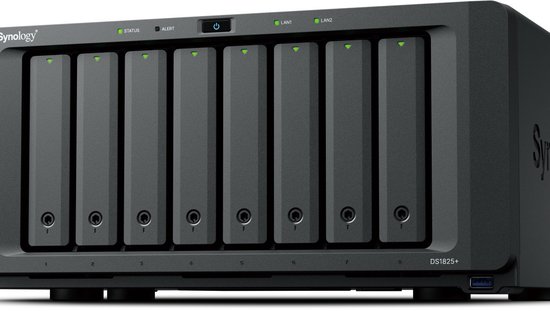 Synology DiskStation DS1825+ data-opslag-server NAS Ryzen Embedded V1500B 8 GB DDR4 0 TB Zwart van Synology
