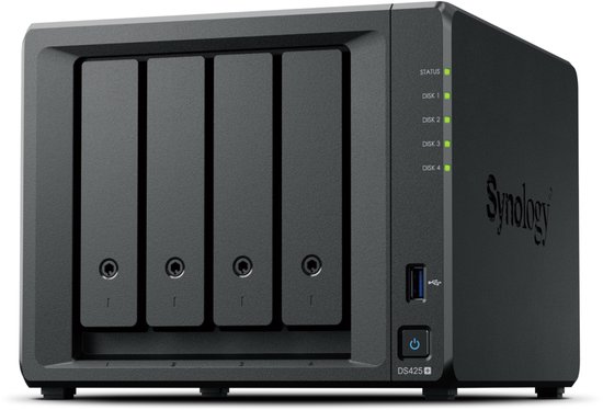 Synology DiskStation DS425+ data-opslag-server NAS Intel® Celeron® J4125 2 GB DDR4 0 TB Zwart