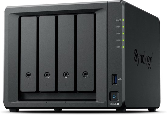 Synology DiskStation DS925+ data-opslag-server NAS Ryzen Embedded V1500B 4 GB DDR4 0 TB Zwart van Synology