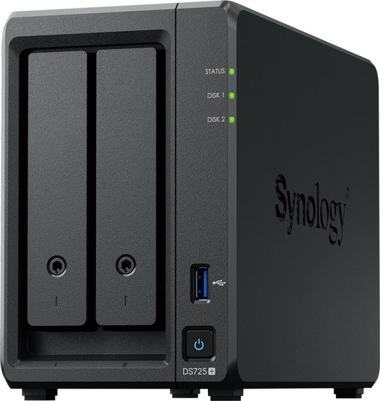 Synology DS725+ 2Bay 12TB NAS met 2x 6TB Synology Plus HDD van Merkloos