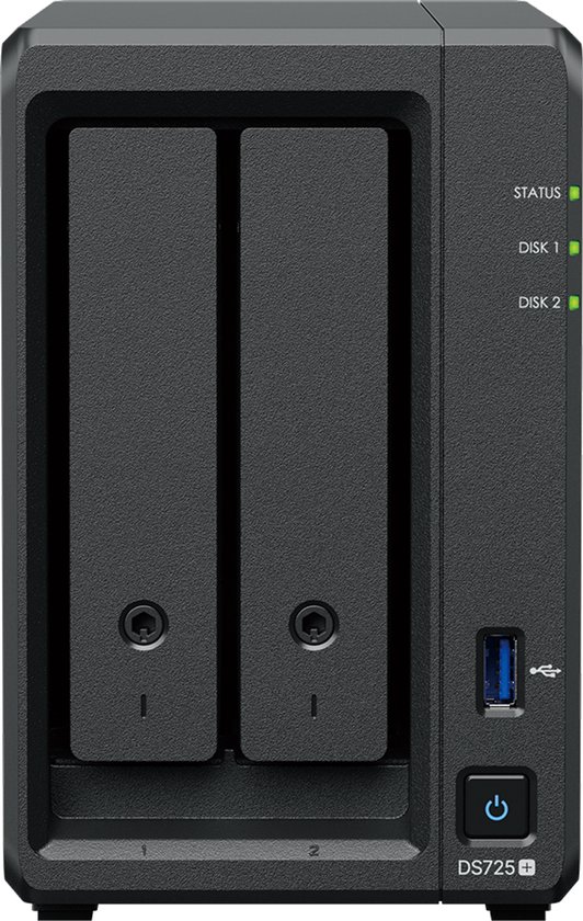 Synology DS725+ 2Bay 24TB NAS met 2x 12TB Synology Plus HDD van Merkloos