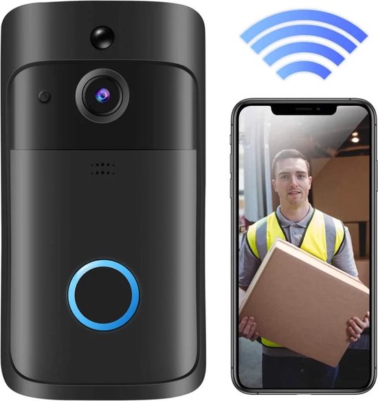 T Ring Video Deurbel - Draadloos - Incl. Accu en binnen bel - Zwart (Geen abonnement verplichting) VERNIEUWDE VERSIE ALS BESTE GETEST. van T Ring