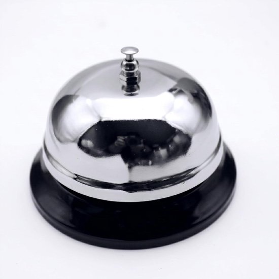 Tafelbel - Dinerbel Receptiebel - Service Melden - Heldere Klank - 100 mm - Zilver