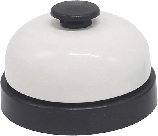 Tafelbel - Servicebel Bel - Hulp Vragen - Batterijloos Geluid - 72 cm Hoog - Wit