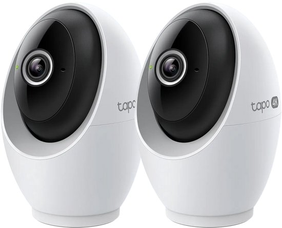 Tapo C260 Beveiligingscamera Binnen 2-pack - Bundelvoordeel - 4K 8MP - Gezichtsherkenning - 360° Draaibaar - Fysieke Privacymodus - Wifi 2,4 & 5 GHz - 18x Zoom - 12m Nachtzicht - 90 dB Sirene - microSD tot 512GB - Geen Abonnement