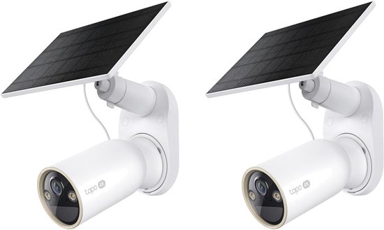 Tapo C460 Beveiligingscamera Buiten op Zonne-energie 2-pack - Bundelvoordeel - 4K 8MP - Inclusief Zonnepaneel - Tot 200 Dagen Accu - Kleur Nachtzicht - IP66 Weerbestendig - Persoons-, Huisdier- & Voertuigdetectie - Wifi 2,4 & 5 GHz - 134° Groothoek
