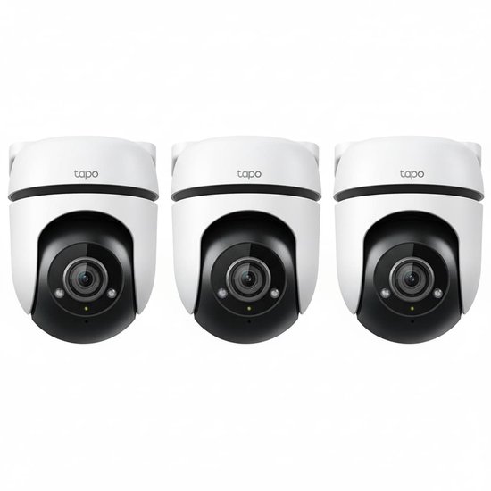 Tapo C500 Beveiligingscamera Buiten 3-pack - Bundelvoordeel - Full HD 1080P - 360° Draaibaar - 30m Nachtzicht - Kleur Nachtzicht - IP65 Weerbestendig - Automatisch Volgen - Persoonsdetectie - Dubbele Spotlights - 90 dB Sirene - Fysieke Privacymodus