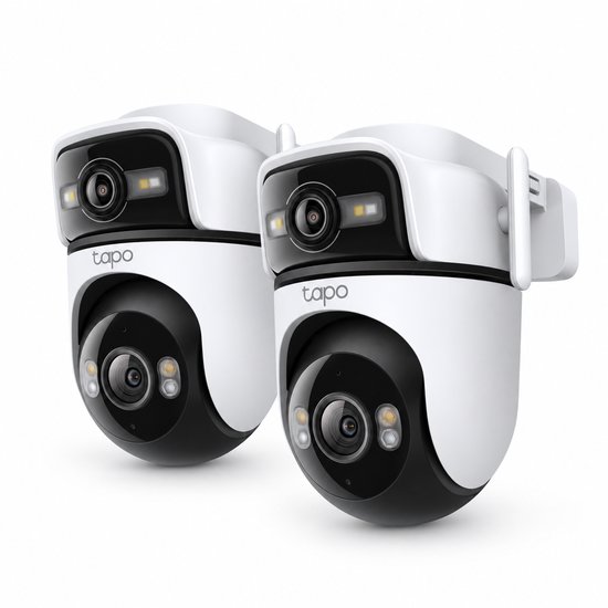 Tapo C545D Beveiligingscamera Buiten met Dubbele Lens 2-pack - Bundelvoordeel - Dubbele 2K Lens - Overzicht & Close-up Tegelijk - 165° Groothoek - Slimme Tracking - 30m Nachtzicht - Kleur Nachtzicht - IP66 Weerbestendig - 10,8x Zoom - 99 dB Sirene