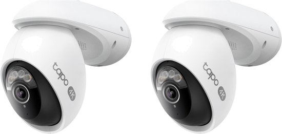 Tapo C560WS Beveiligingscamera Buiten 2-pack - Bundelvoordeel - 4K 8MP - Gezichtsherkenning - 360° Draaibaar - Starlight Kleur Nachtzicht - IP66 Weerbestendig - AI Tracking - Wifi 6 Dual-Band - 18x Zoom - Persoons-, Huisdier- & Voertuigdetectie